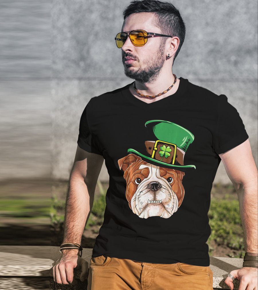 English Bulldog St. Patrick's Day Hat T-Shirt