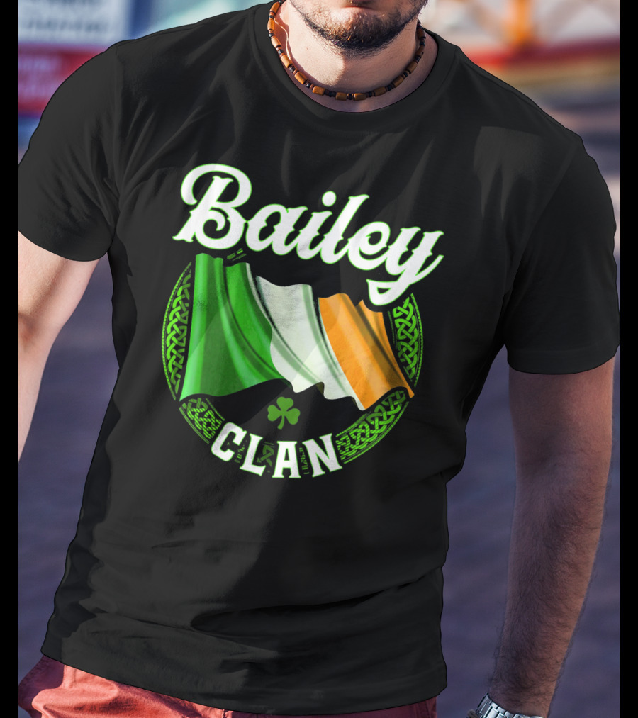 Bailey Clan Irish Flag Shamrock T-Shirt