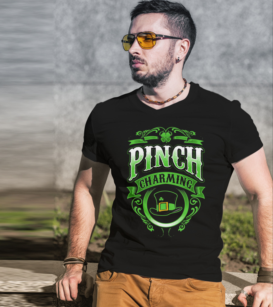 Pinch Charming Saint Patricks Day Hat Clover T-Shirt