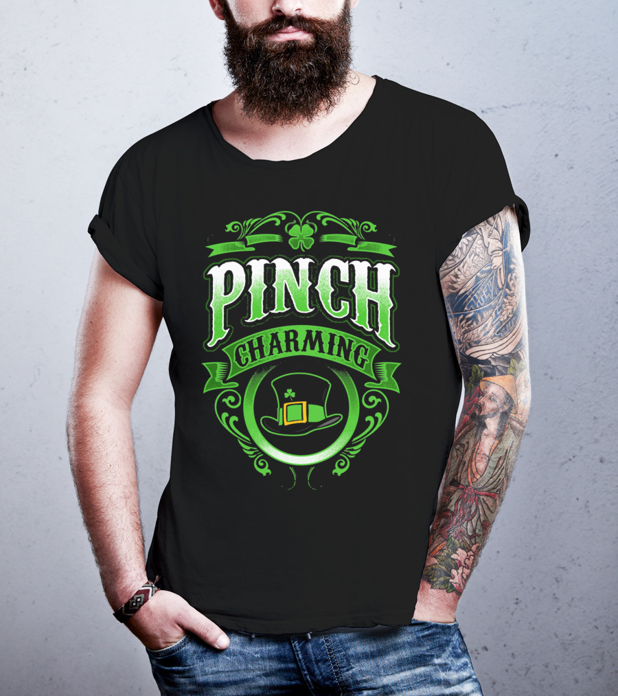 Pinch Charming Saint Patricks Day Hat Clover T-Shirt