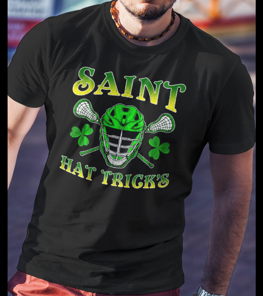 Saint Hat Trick's Funny Lacrosse Irish St Patricks T-Shirt
