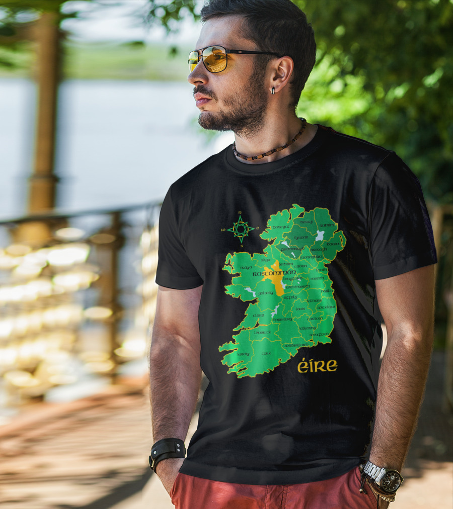 Roscommon Ireland Irish County Map Éire T-Shirt