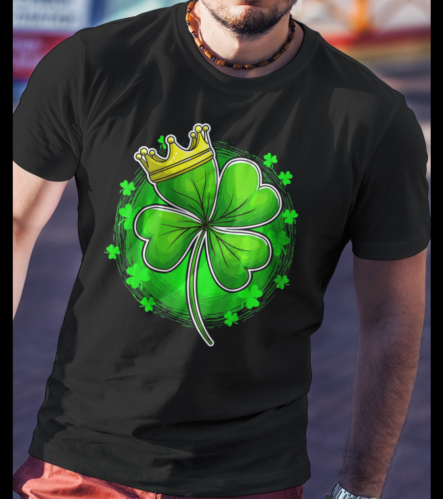 Irish King Queen Shamrock Crown St Patrick's Day Clover T-Shirt