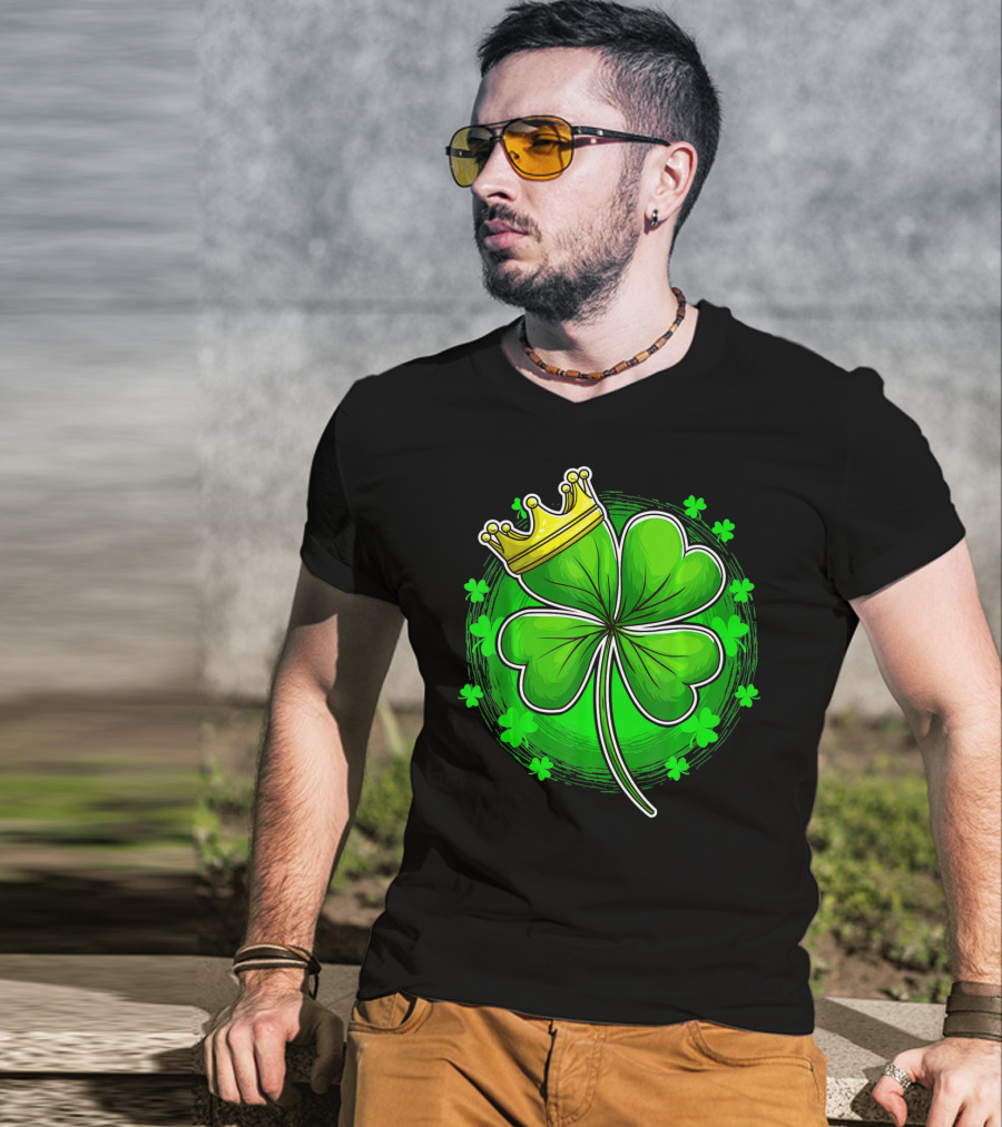 Irish King Queen Shamrock Crown St Patrick's Day Clover T-Shirt