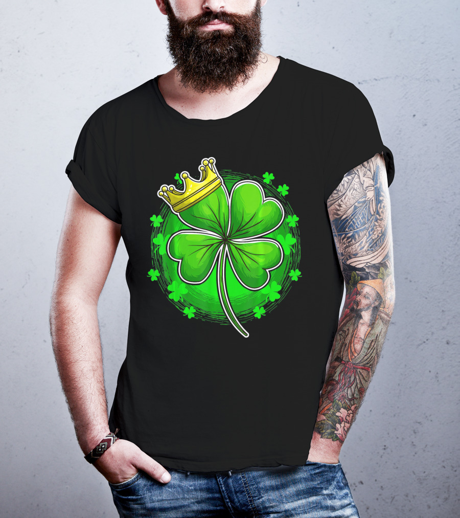 Irish King Queen Shamrock Crown St Patrick's Day Clover T-Shirt