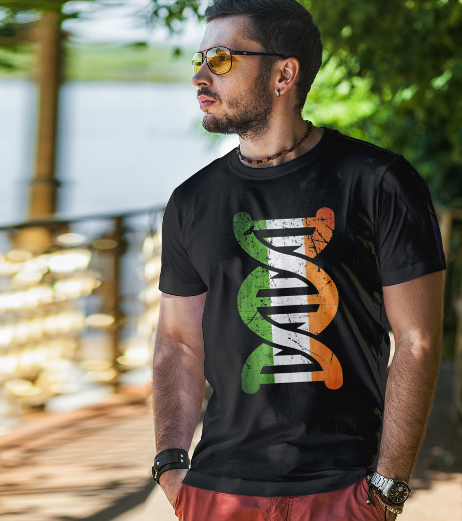 Irish Flag DNA Symbol Heritage T-Shirt