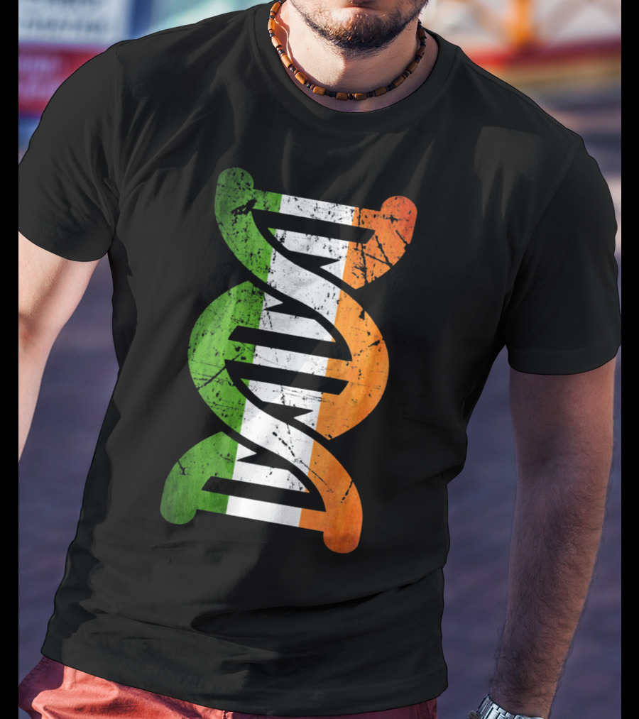 Irish Flag DNA Symbol Heritage T-Shirt