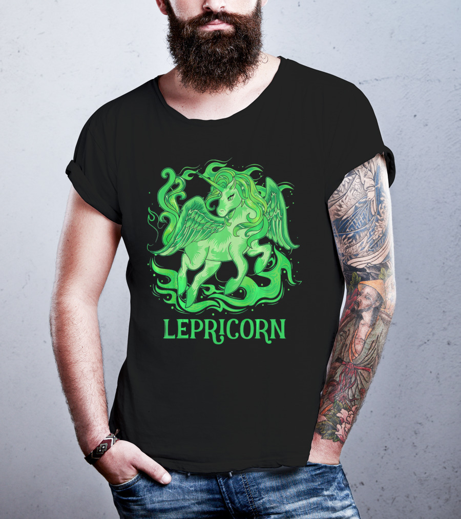 Lepricorn Green Unicorn With Wings T-Shirt