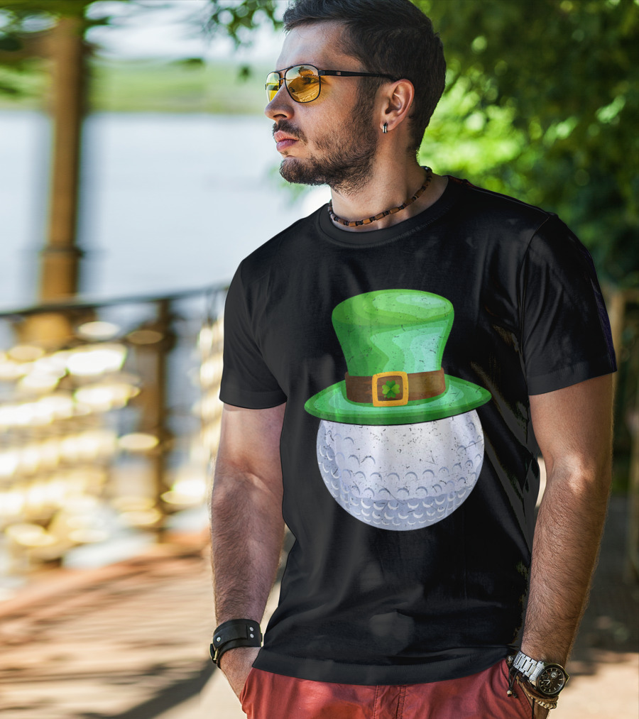 Leprechaun Hat On Golf Ball T-Shirt