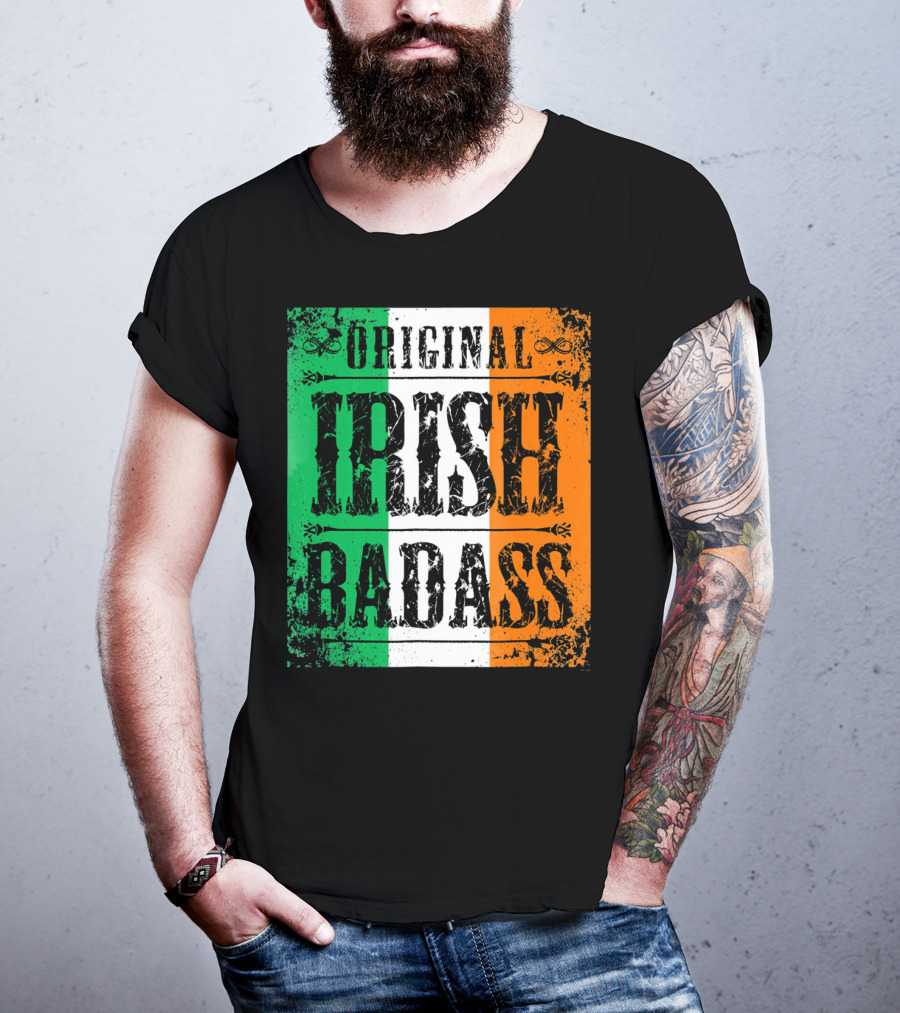 Original Irish BadAss Flag St Paddy Day T-Shirt