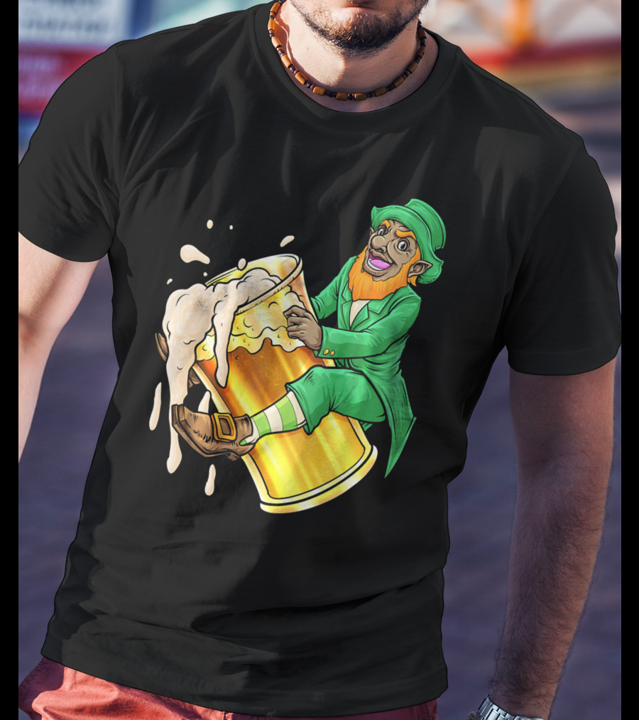 Black Leprechaun Beer African Amer T-Shirt