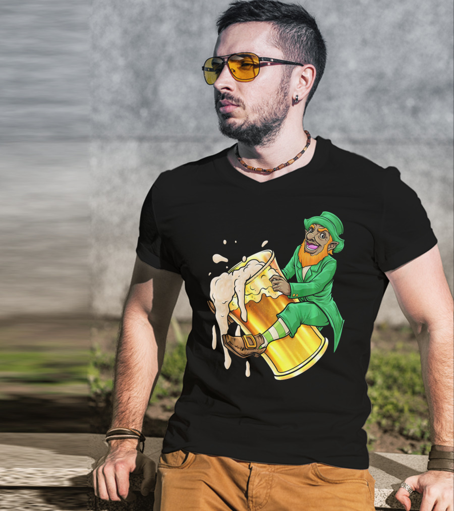 Black Leprechaun Beer African Amer T-Shirt