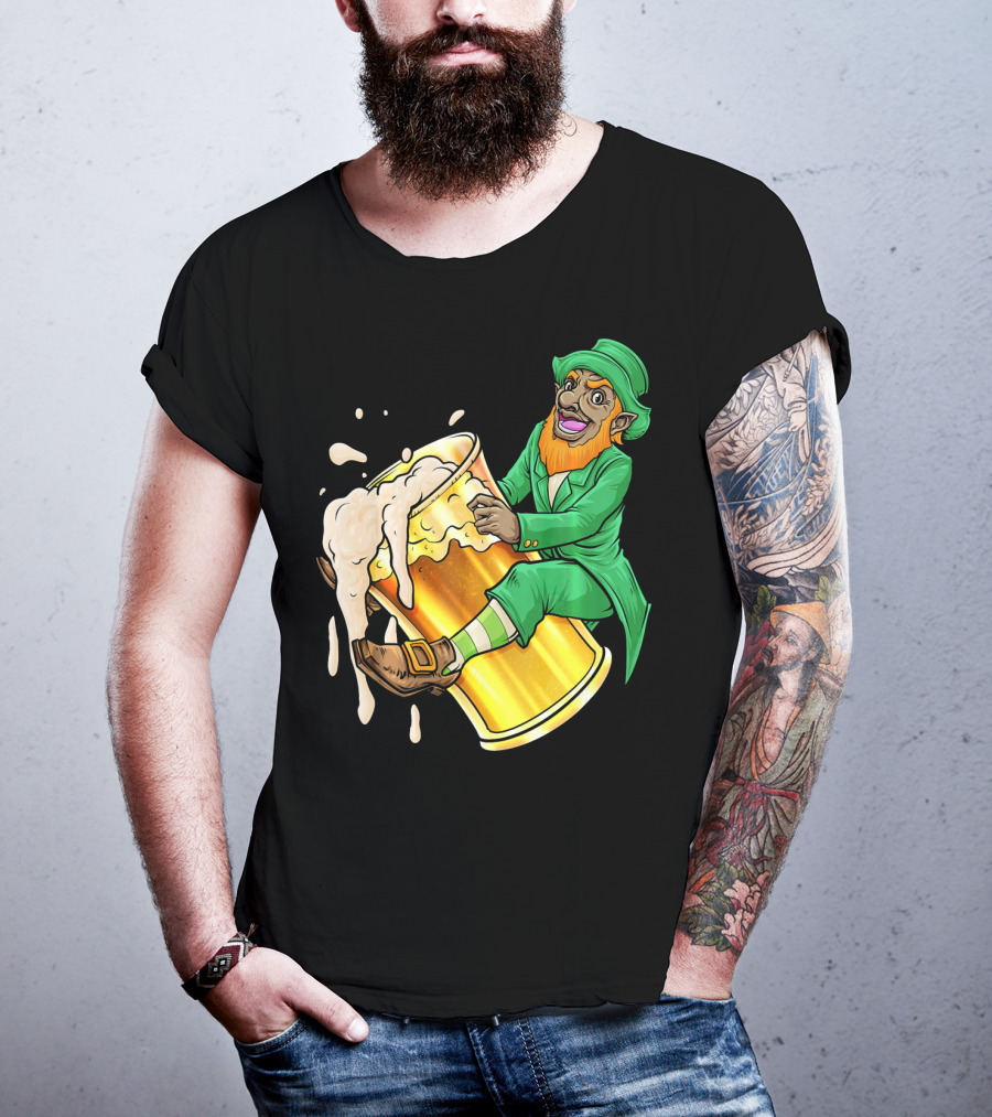 Black Leprechaun Beer African Amer T-Shirt