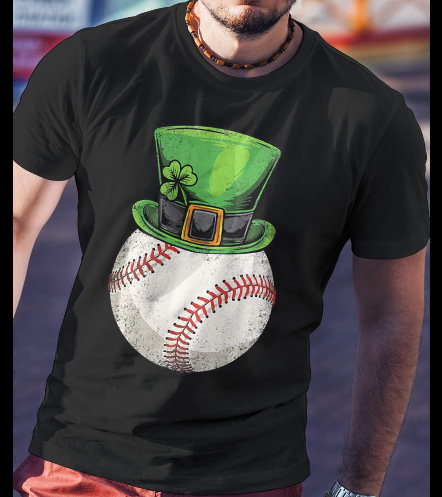 St Patricks Baseball Leprechaun Shamrock Hat T-Shirt