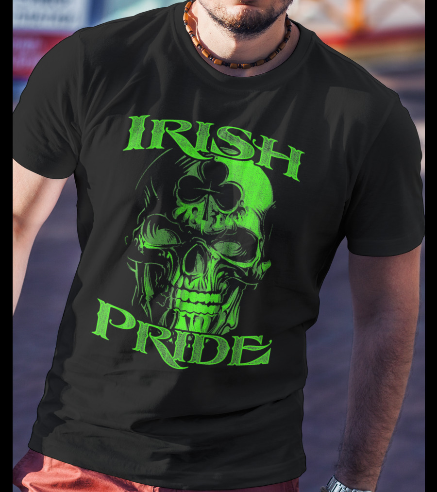 Irish Pride Shamrock Skull T-Shirt