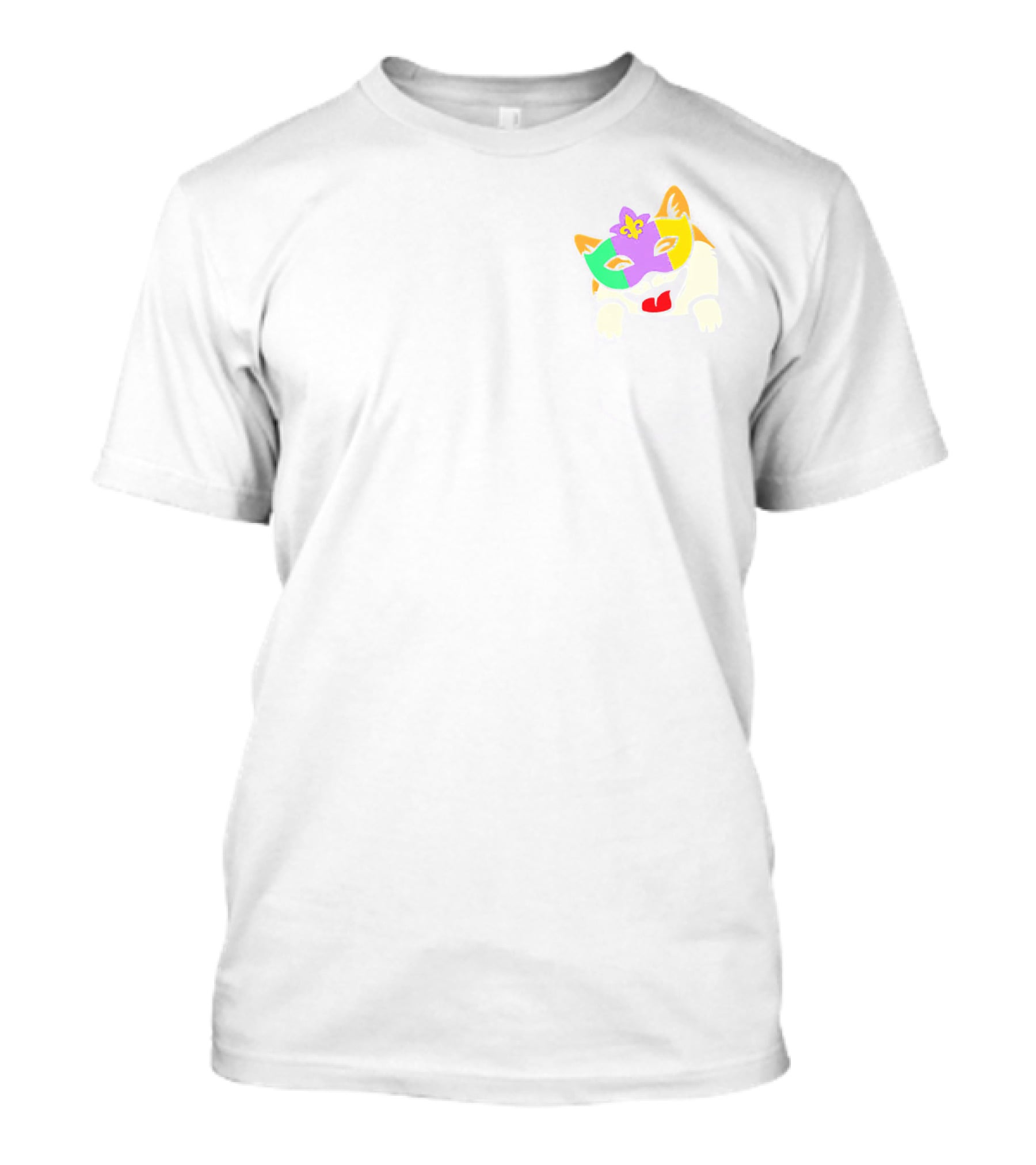 Shiba Inu Jester Mask Akita Dog Pocket T-Shirt