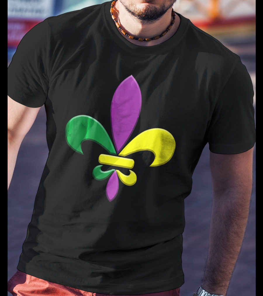 Fleur-de-Lis Mardi Gras New Orleans Party Classic Colors T-Shirt