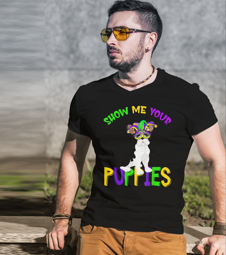 Show Me Your Puppies French Bulldogs Jester Hat T-Shirt