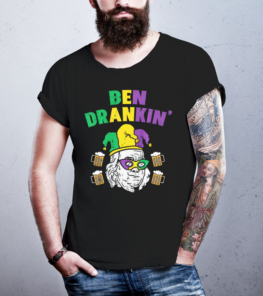 Ben Drankin' Franklin Jester Mask Beer Mugs T-Shirt