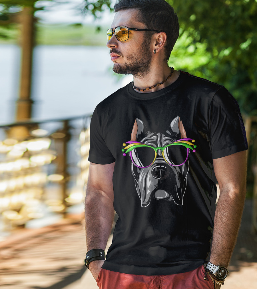 Cane Corso Mardi Gras Mask Eyewear Carnival Cane T-Shirt
