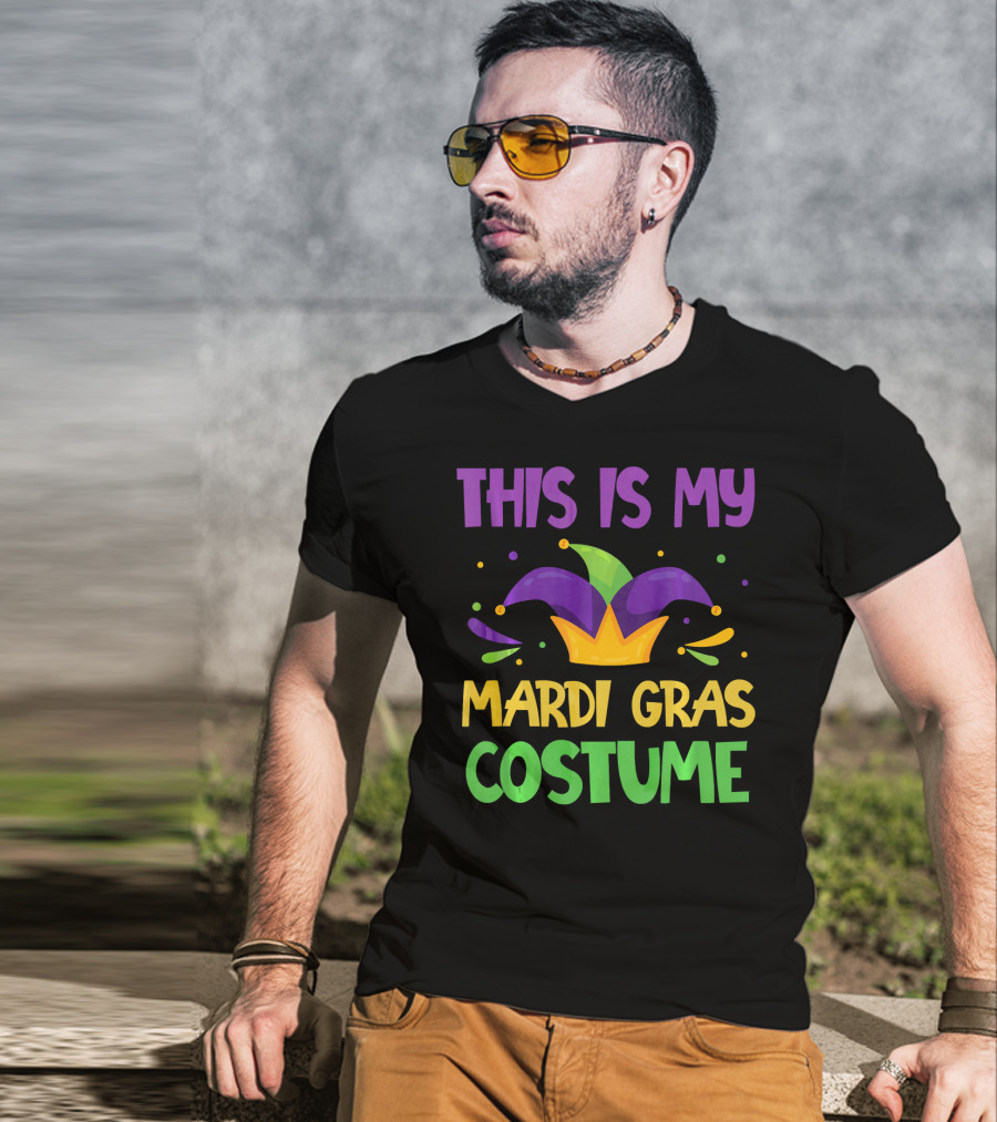 This Is My Mardi Gras Costume Jester Hat Colorful T-Shirt
