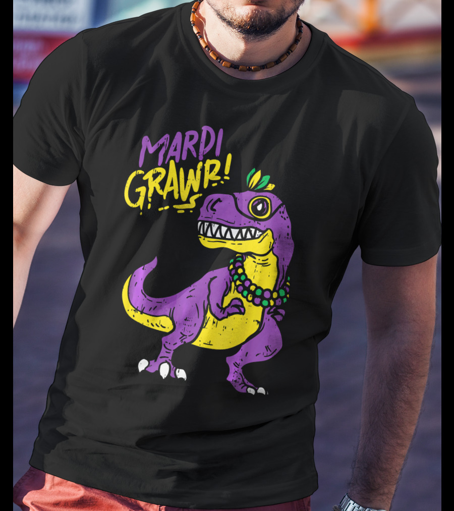 Mardi Grawr Rex Dinosaur Dino Mardi Grawr T-Shirt