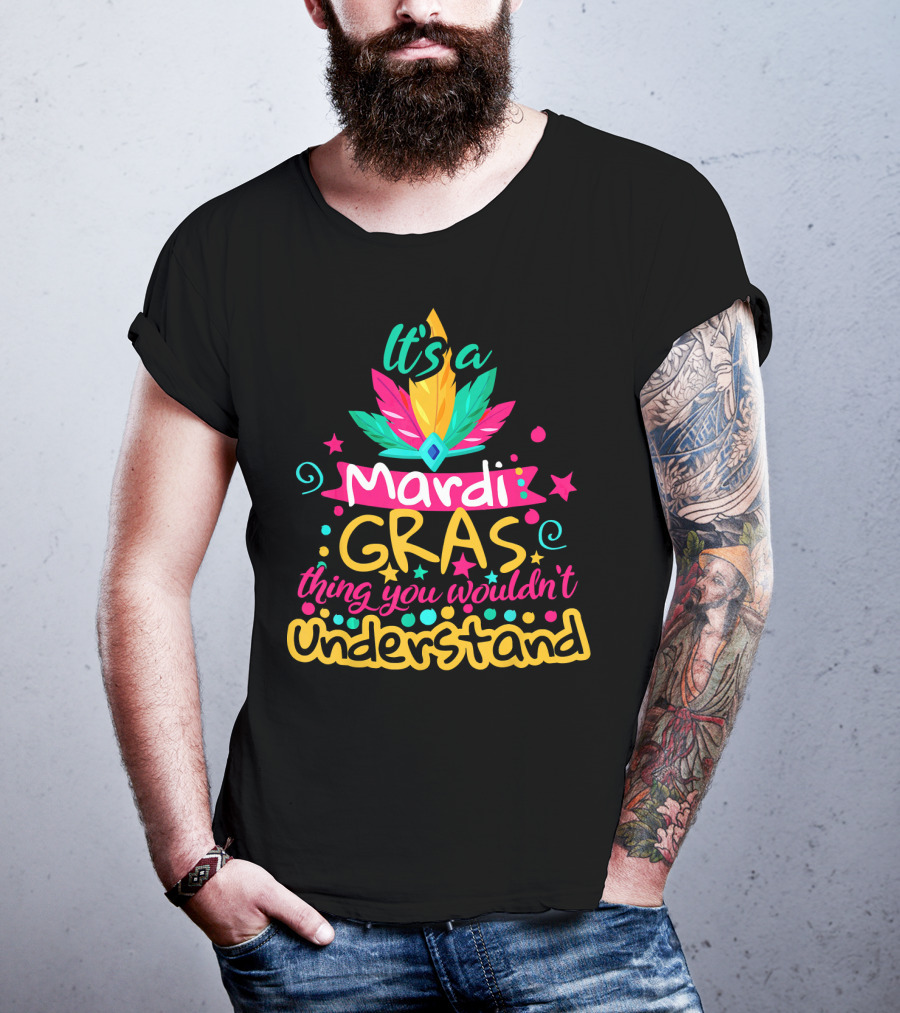 It's A Mardi Gras Thing You Wouldn't Understand Vibrant Feather And Star T-Shirt