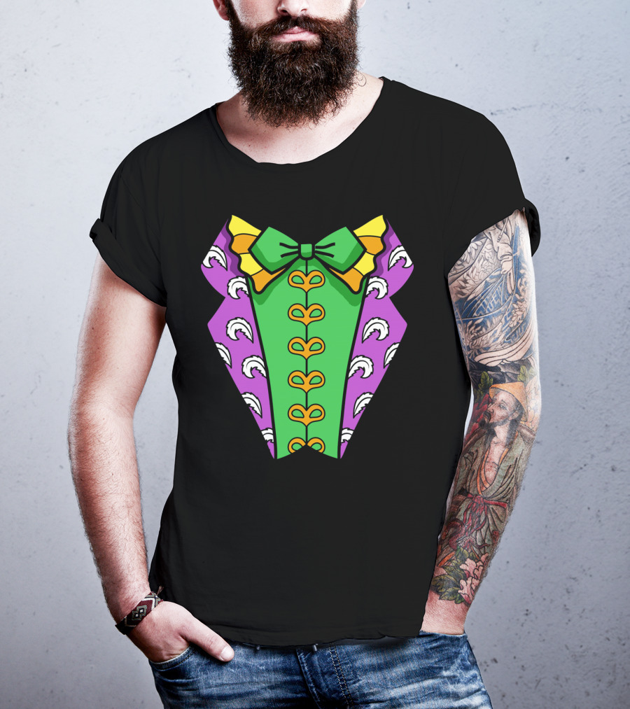 Mardi Gras Tuxedo Funny Party Celebration Costume T-Shirt