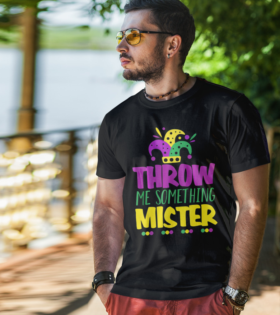 Throw Me Something Mister Mardi Gras Jester Hat Louisiana T-Shirt