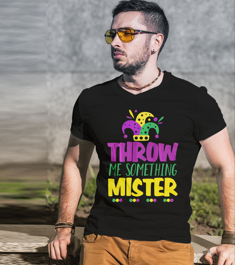Throw Me Something Mister Mardi Gras Jester Hat Louisiana T-Shirt