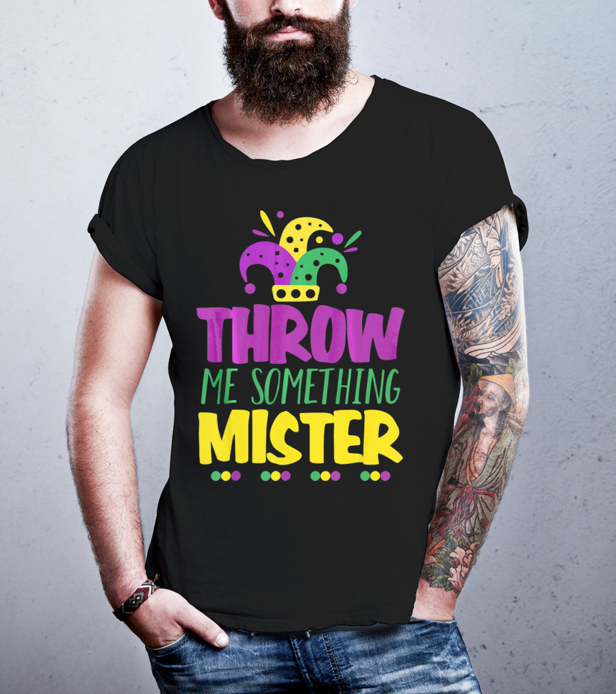 Throw Me Something Mister Mardi Gras Jester Hat Louisiana T-Shirt
