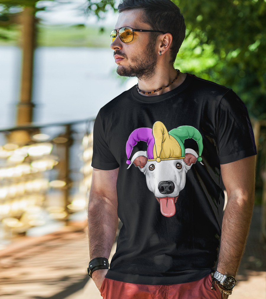 Mardi Gras Greyhound Carnival Jester Hat T-Shirt
