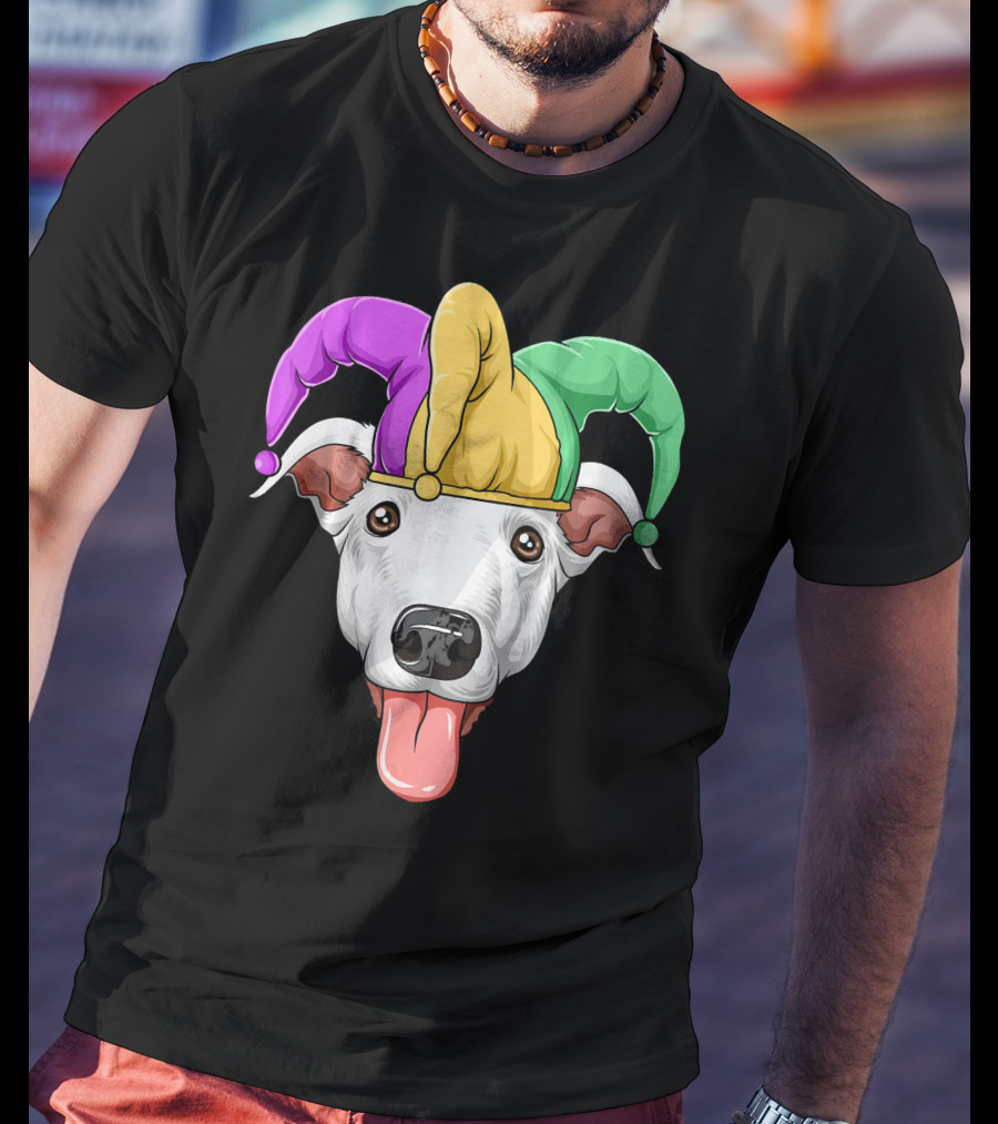 Mardi Gras Greyhound Carnival Jester Hat T-Shirt