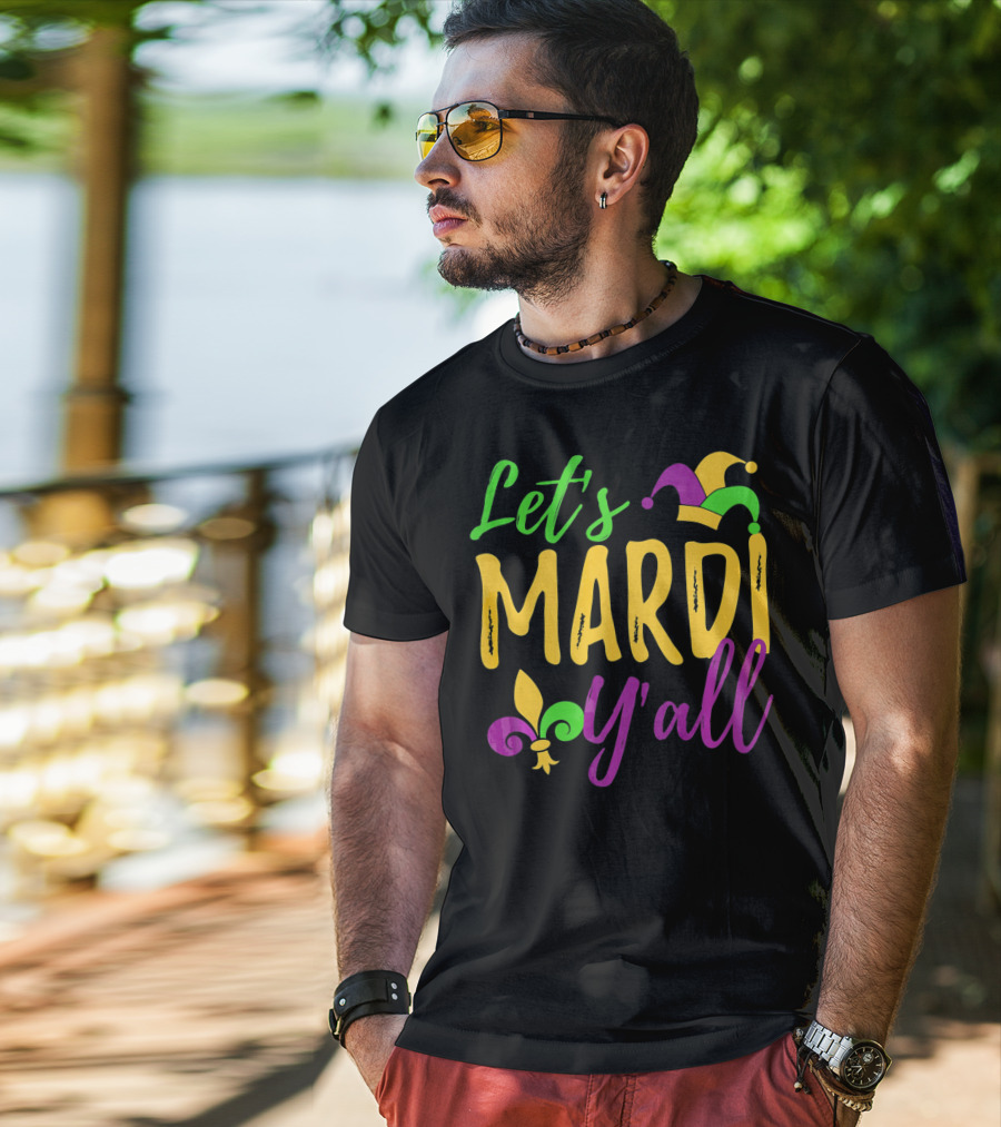 Let's Mardi Y'all Fleur De Lis Jester Hat T-Shirt