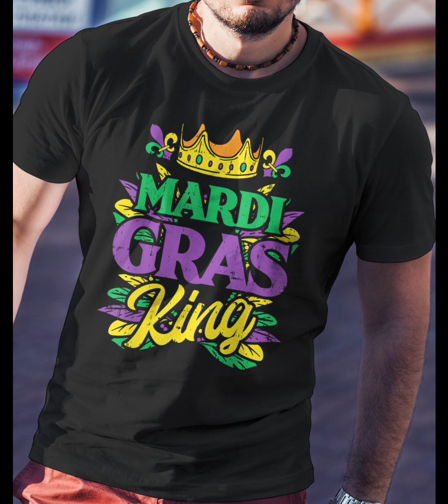 Mens Mardi Gras King Crown Funny Mardi Gras King T-Shirt