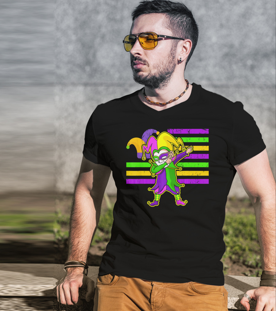 Mardi Gras Jester Dabbing T-Shirt