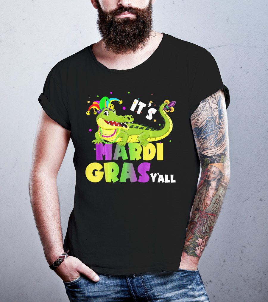 It's Mardi Gras Y'all Funny Alligator Crocodile T-Shirt