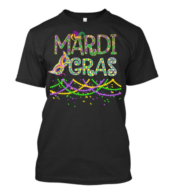 Mardi Gras Party Beads And Mask T-Shirt