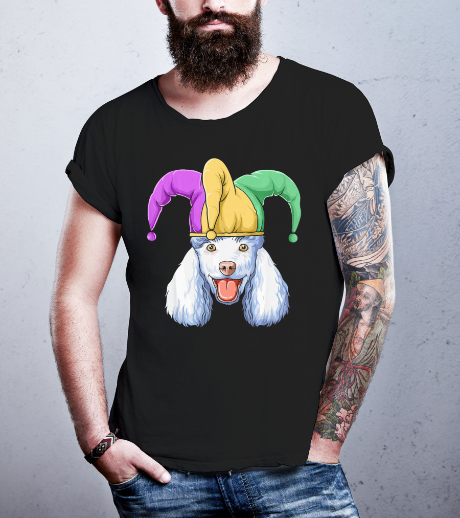 Mardi Gras Poodle Jester Hat Carnival Poodle T-Shirt