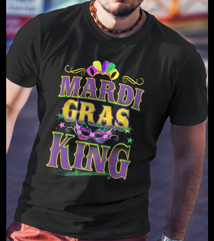 Mardi Gras King Crown Mask Fat Tuesday T-Shirt