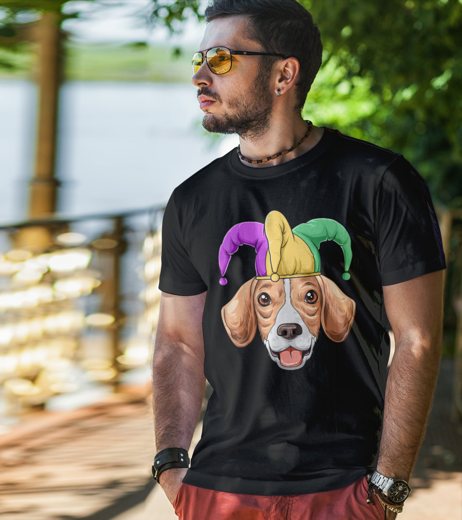 Mardi Gras Beagle Jester Hat Carnival Beagle T-Shirt
