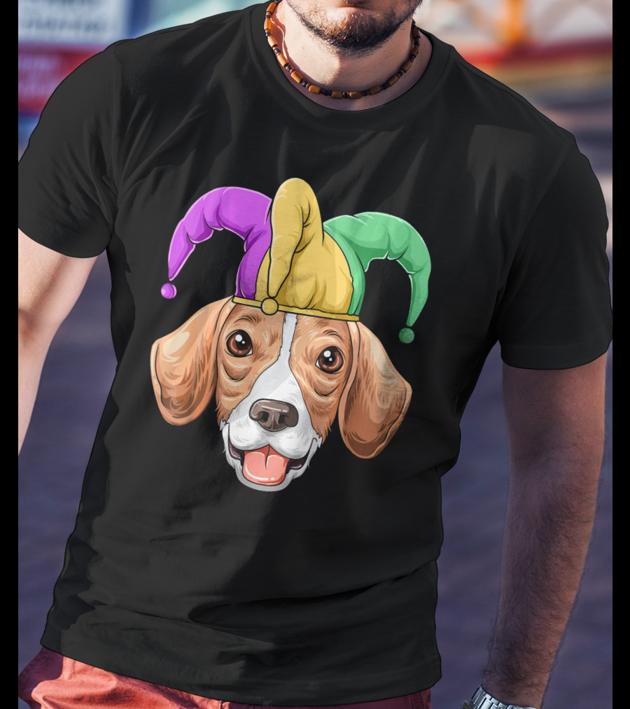 Mardi Gras Beagle Jester Hat Carnival Beagle T-Shirt