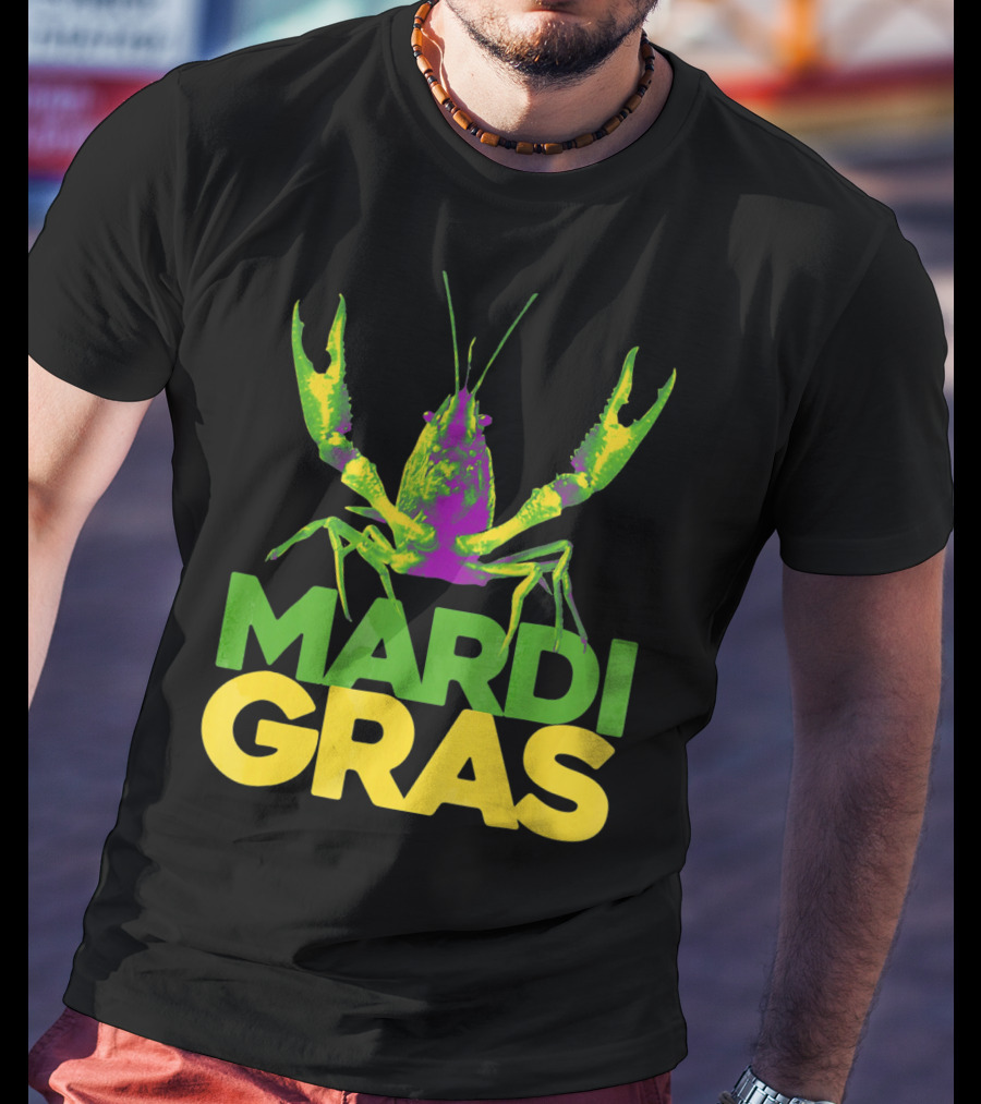 Mardi Gras Crawfish Vintage New Colorful T-Shirt