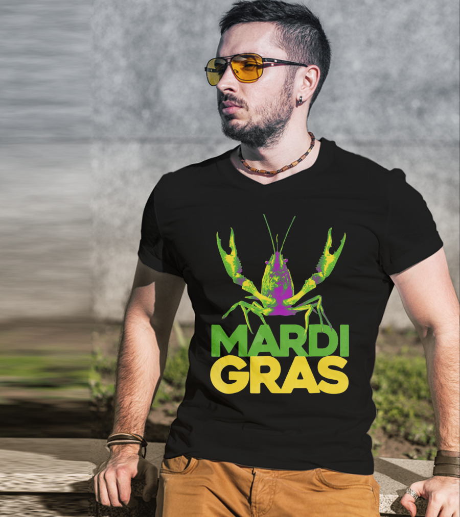 Mardi Gras Crawfish Vintage New Colorful T-Shirt