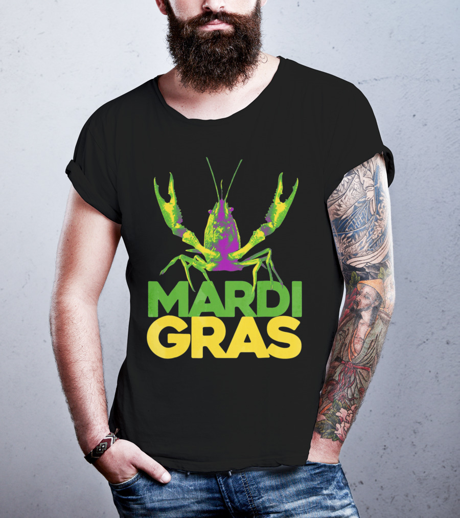 Mardi Gras Crawfish Vintage New Colorful T-Shirt