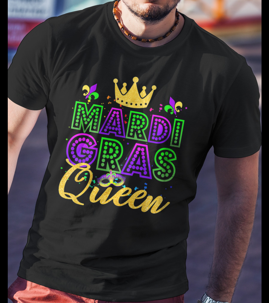 Mardi Gras Queen Crown Fleur-de-Lis Carnival Festival T-Shirt