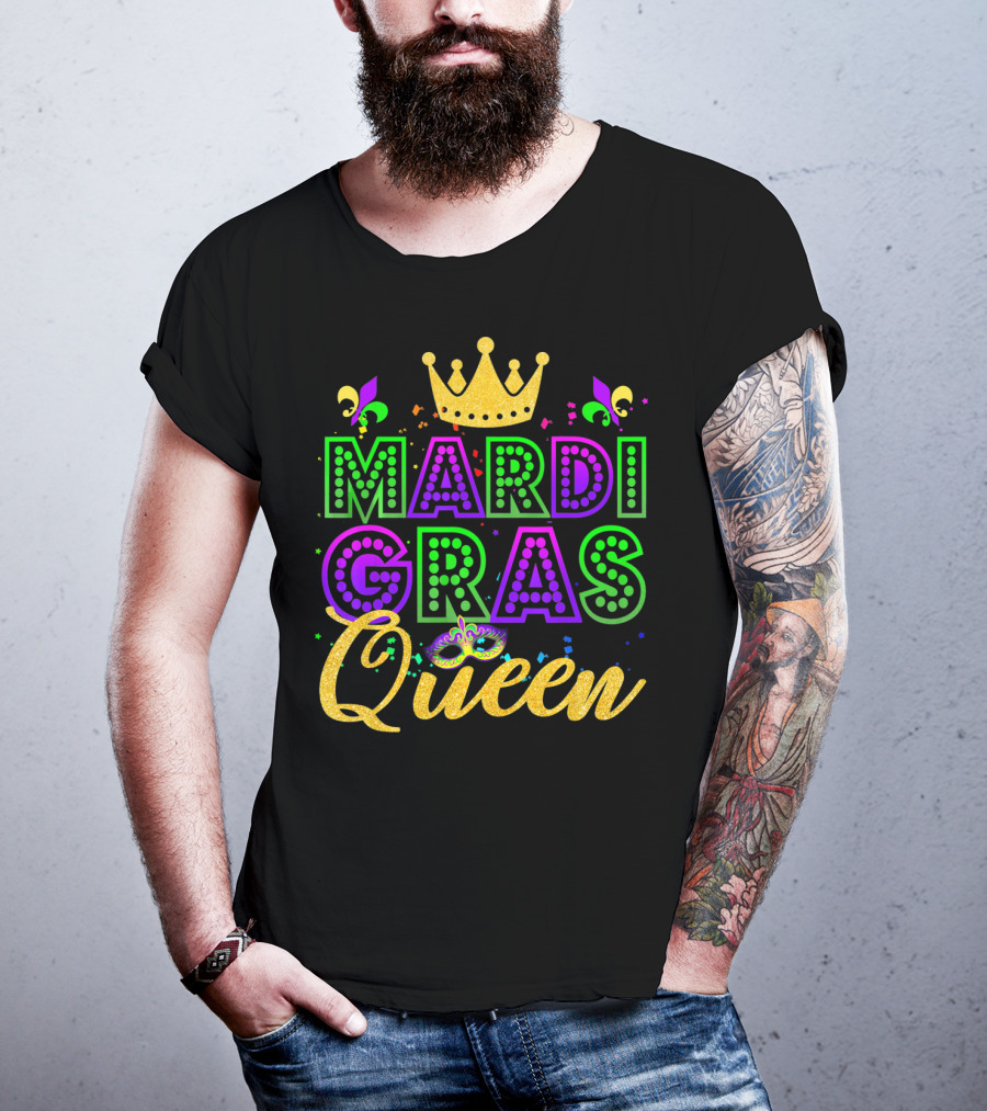 Mardi Gras Queen Crown Fleur-de-Lis Carnival Festival T-Shirt
