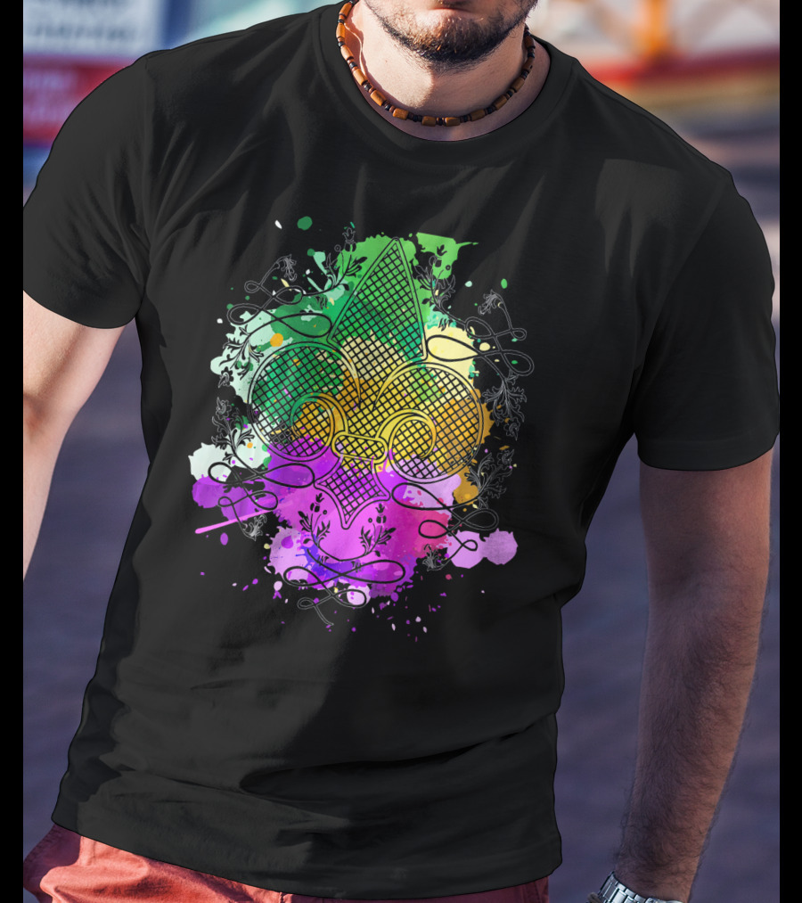 Fleur De Lis Mardi Gras Carnival Colors T-Shirt