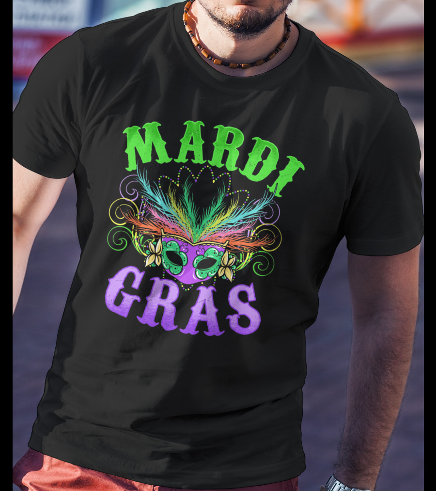 Mardi Gras Feather Mask Festival T-Shirt