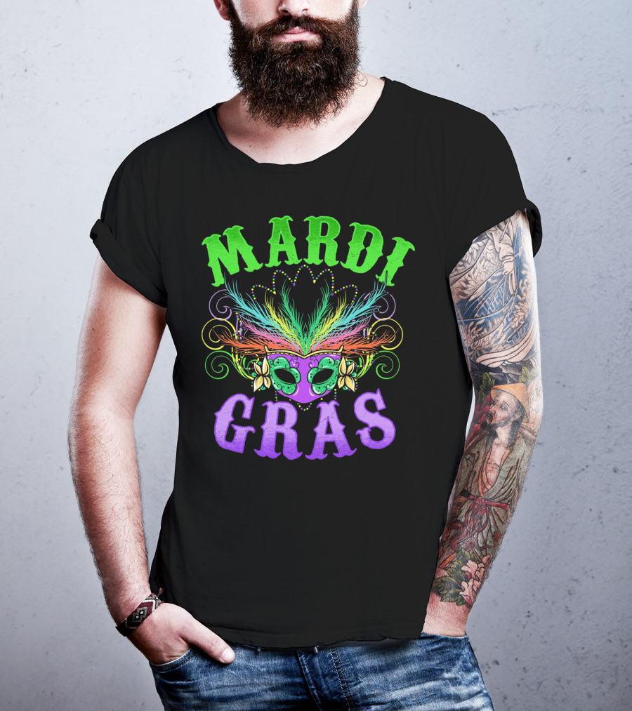 Mardi Gras Feather Mask Festival T-Shirt